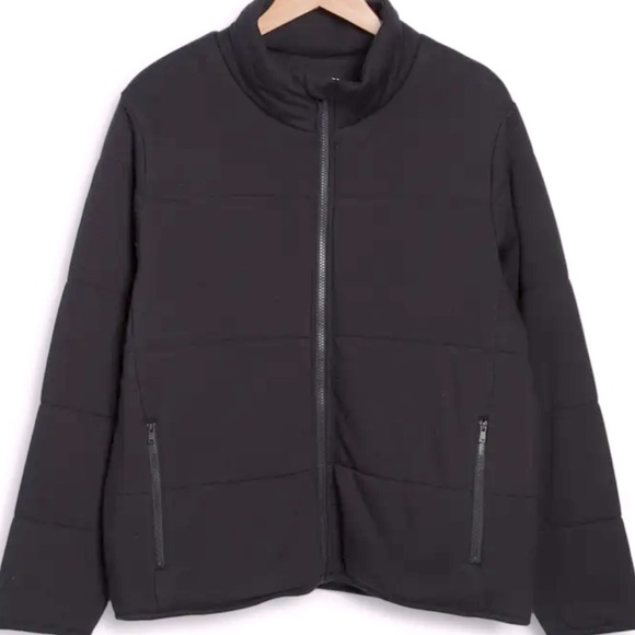 Three Dots jacket women’s quilted black short jacket full zip Size M - Picture 1 of 6